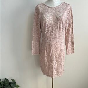 NWT Greylin Women’s Soft Girl Floral‎ Lace Long Sleeve Romantic Feminine Dress M